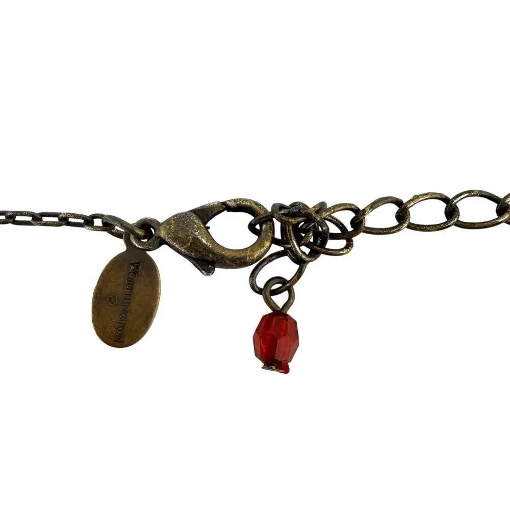 Worthington Rhinestone Vamp Red Black Romantic Bronze Tone 18